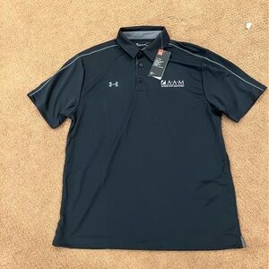 Under Armour Collared Embroidered Gold Shirt Size Large